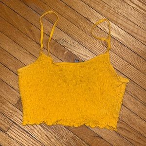 H&M Ruched Yellow Tank Top